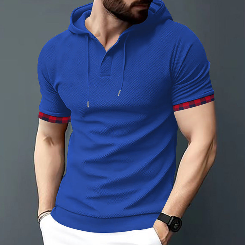 Men's short sleeve shirt with hood and modern accents Chic and style