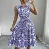 Trendy Sleeveless A-Line Dress with Waist-Cinching Belt