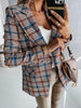 Veste blazer élégante à carreaux pour femmes Chic & Stil