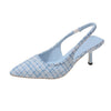 Women's Slingback Pumps with Elegant Fabric Mix and Fashionable Heel Chic und Stil