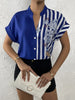 Elegant button blouse for women with floral patchwork Lune London