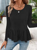 Women's Long Sleeve Shirt with Voluminous Peplum Cut Chic und Stil