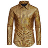 Men's Shimmering Long-Sleeve Shirt with Fish Scale Design Chic und Stil
