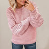 Thick knitted sweater for women with voluminous sleeves and a unique texture Chic und Stil