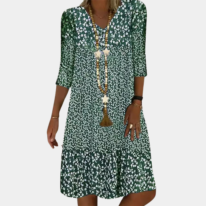 Women's Printed Midi Dress – Airy Comfort & Effortless Style