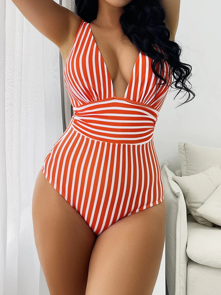 Striped Swimsuit Timeless Elegance with a Flattering Fit