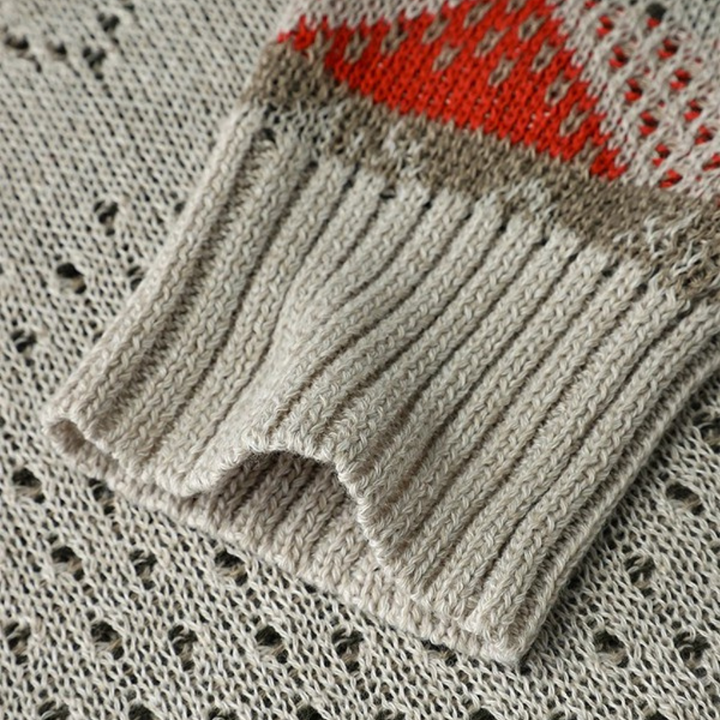 Women’s Geometric Print Long-Sleeve Sweater