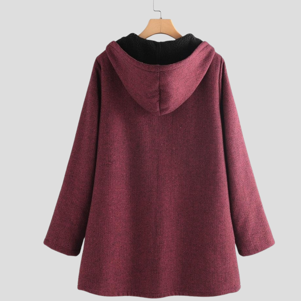 Women’s “Solid Fleece Hooded Coat”