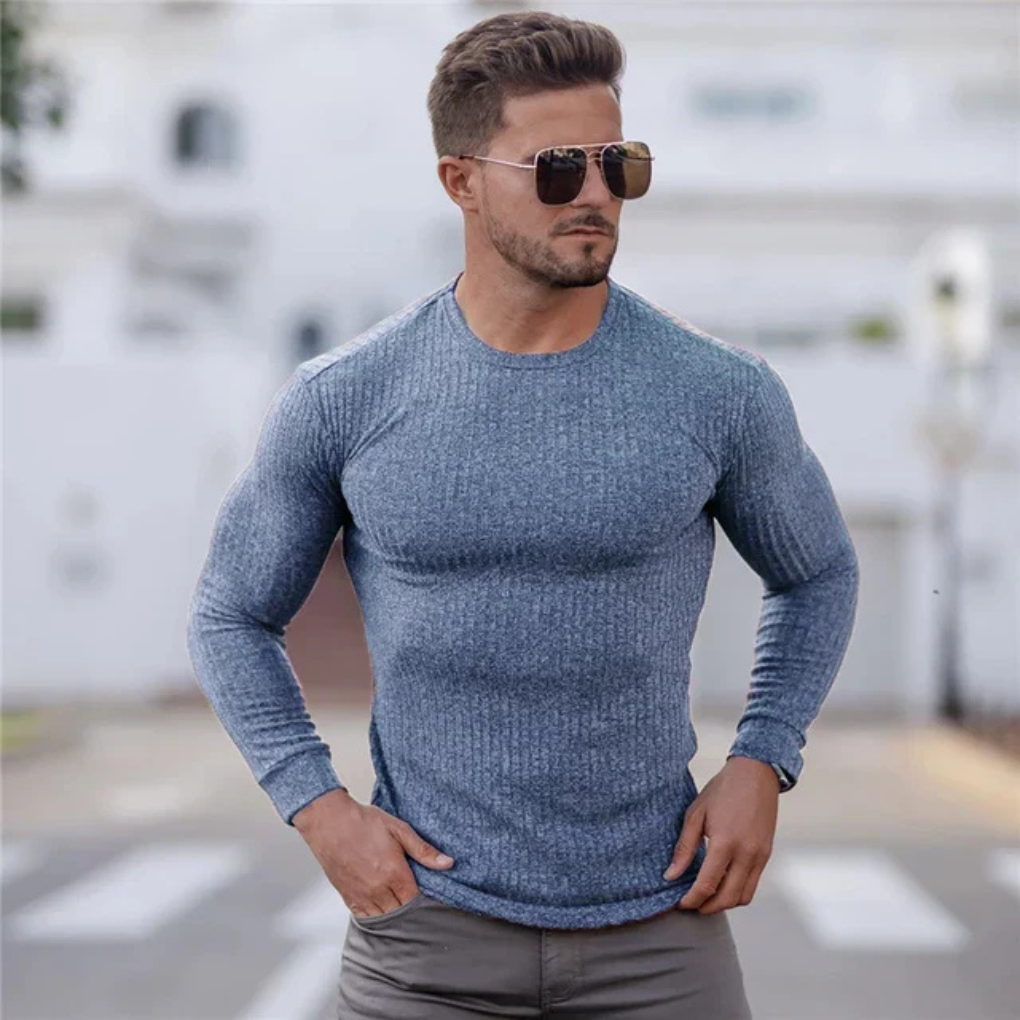 Men’s Knit Crewneck Sweater – Casual Layer with Timeless Palette