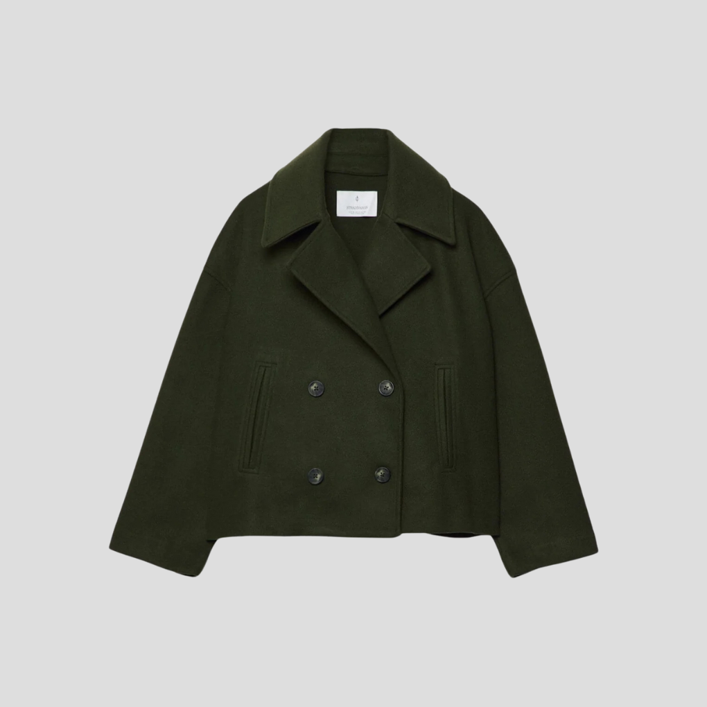 Chic Double-Breasted Short Coat – Elegant & Timeless