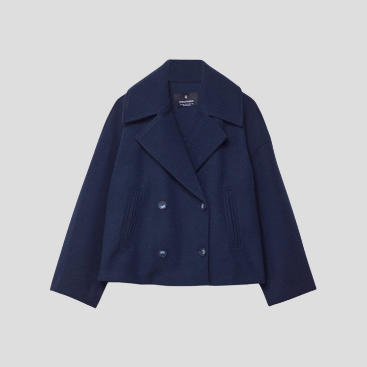 Chic Double-Breasted Short Coat – Elegant & Timeless