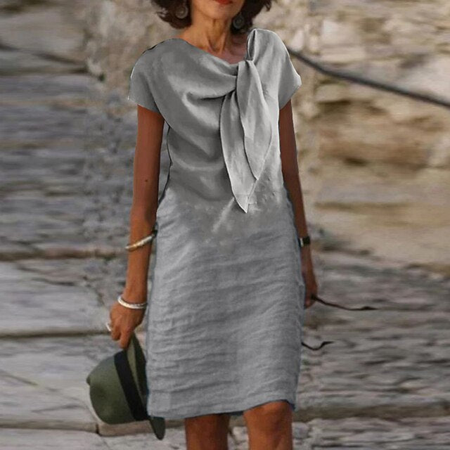 Isabella – Women's Elegant Short Sleeve Sheath Dress (Mini Length)