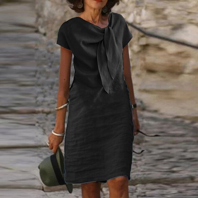 Isabella – Women's Elegant Short Sleeve Sheath Dress (Mini Length)