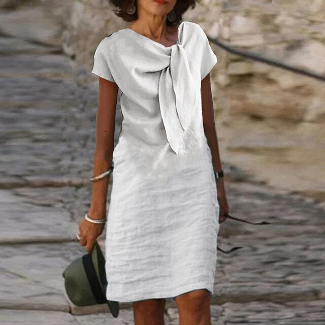 Isabella – Women's Elegant Short Sleeve Sheath Dress (Mini Length)