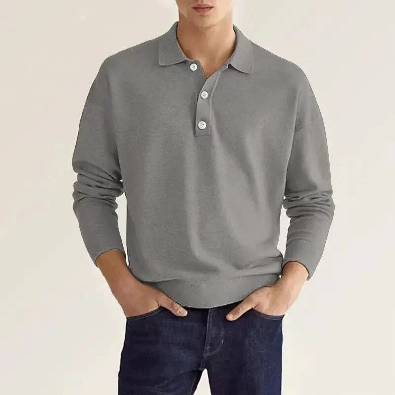 Long Sleeve Polo Shirt for Men