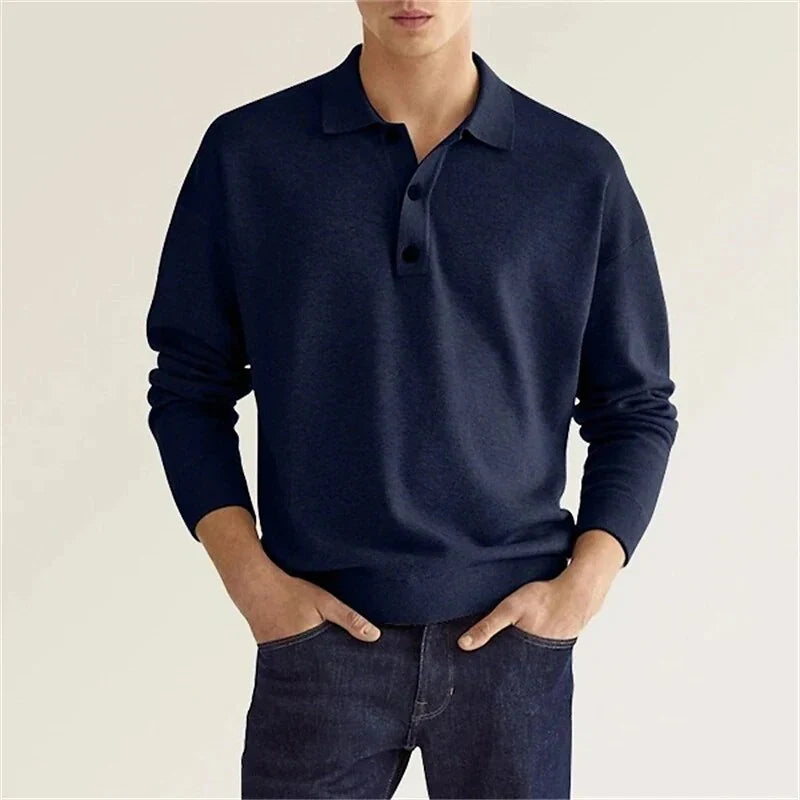 Long Sleeve Polo Shirt for Men