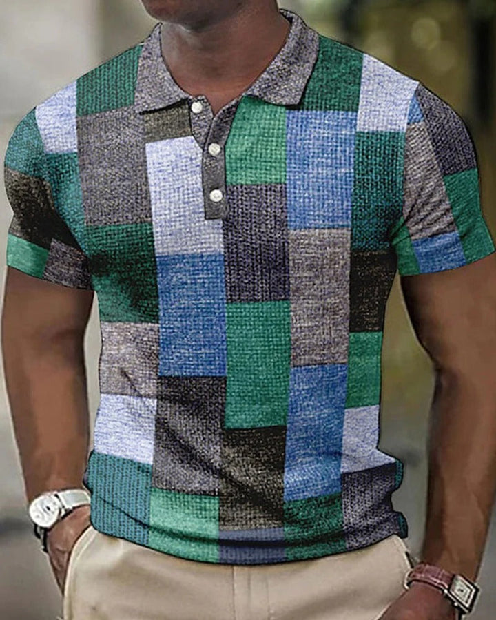 Men’s Checkered Polo Shirt – Modern Style Meets Comfort