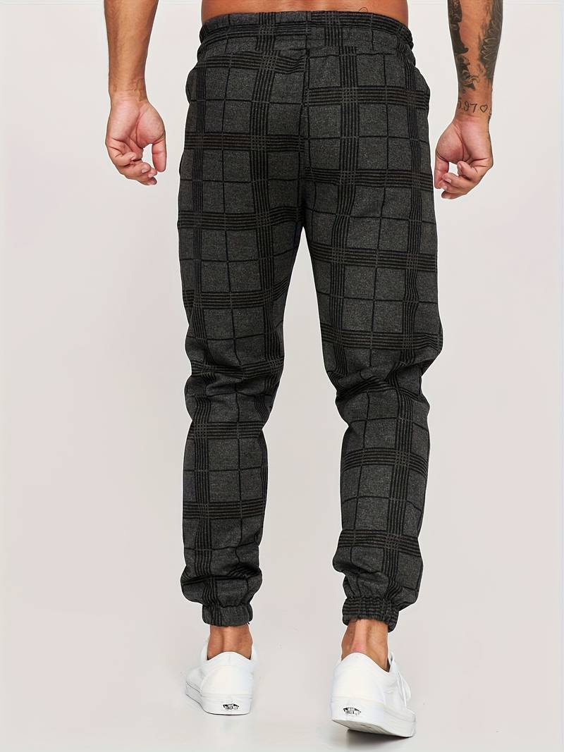 UrbanFit – Checkered Slim Fit Joggers for Men