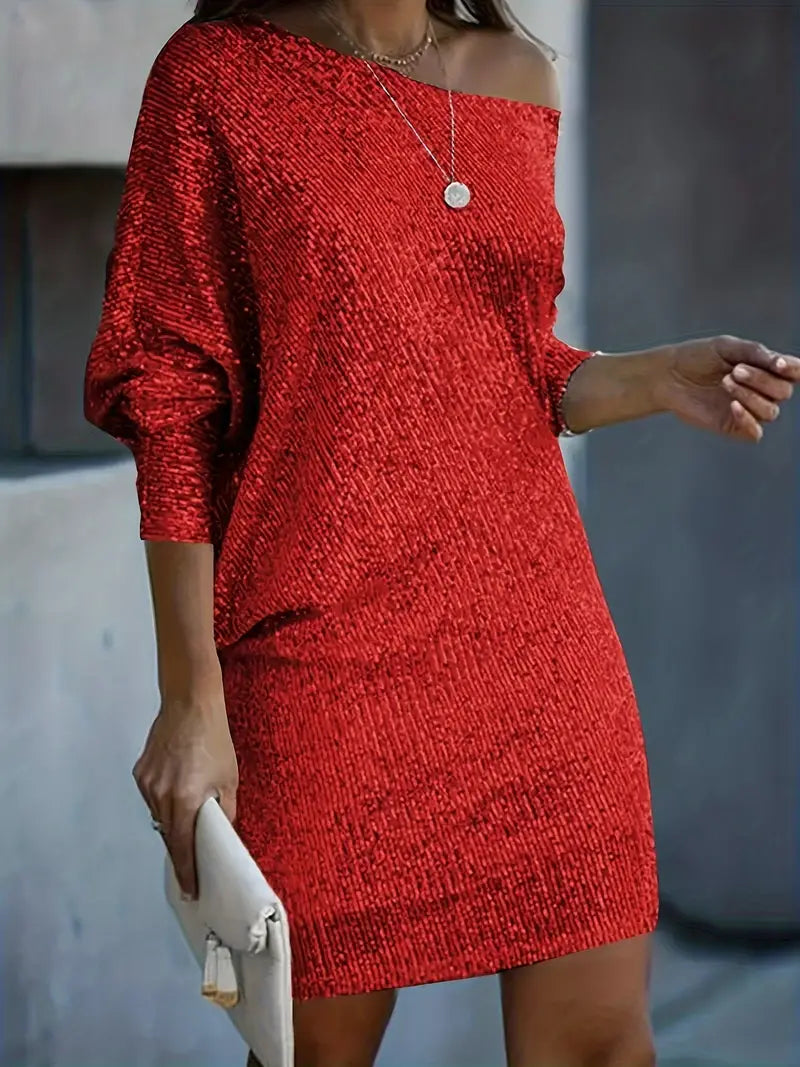 Leonie – Party Dress with Contrasting Sequins | Radiant Elegance