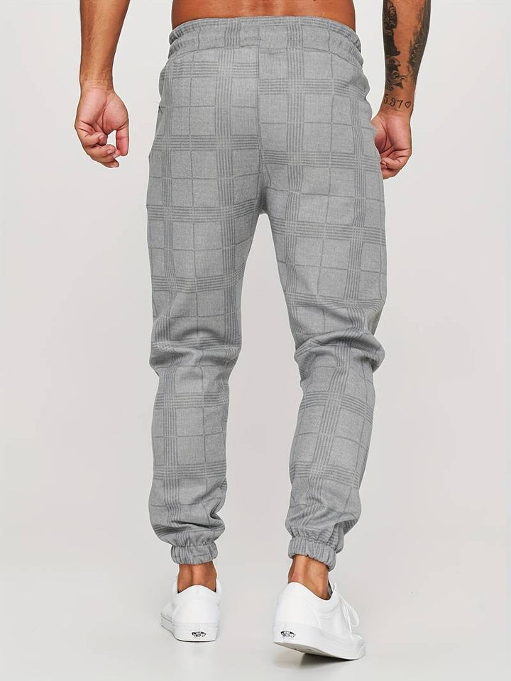 UrbanFit – Checkered Slim Fit Joggers for Men
