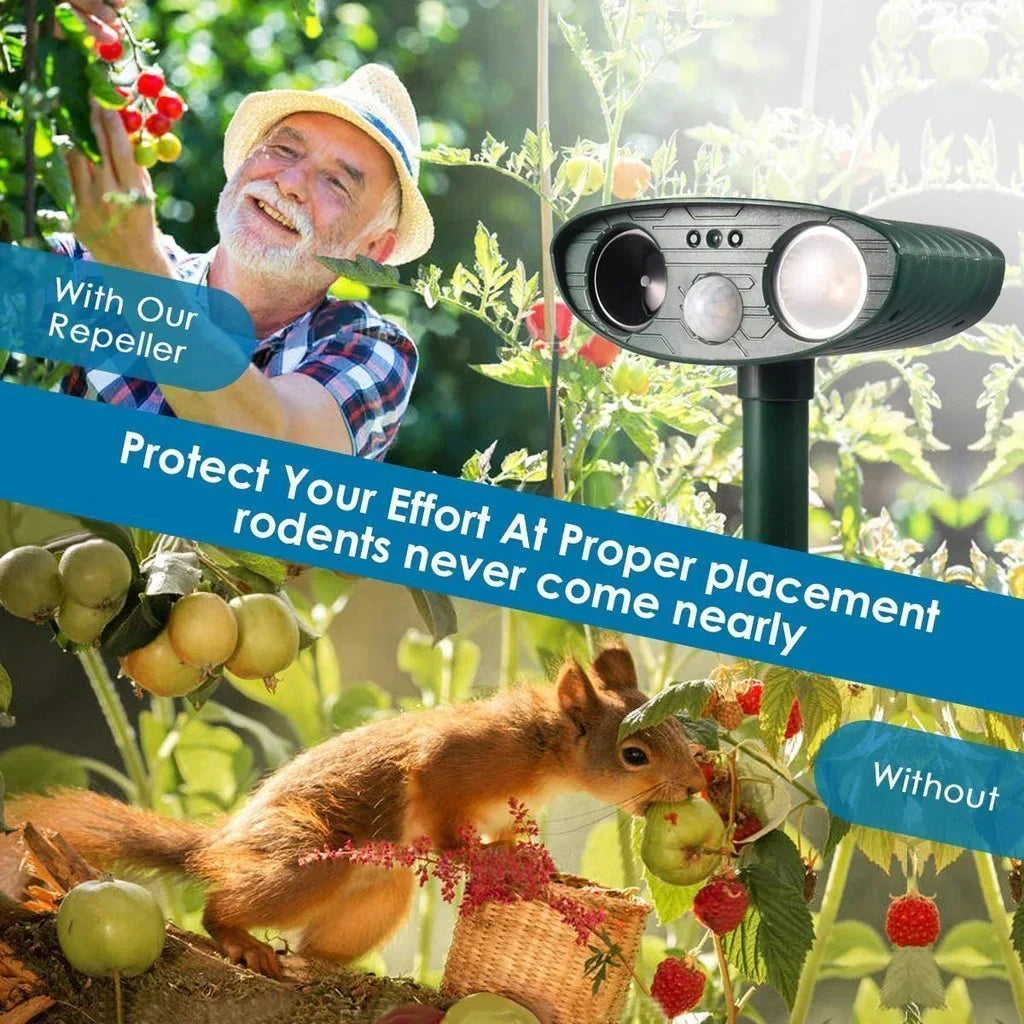 Motion-Activated Solar Ultrasonic Animal Repeller