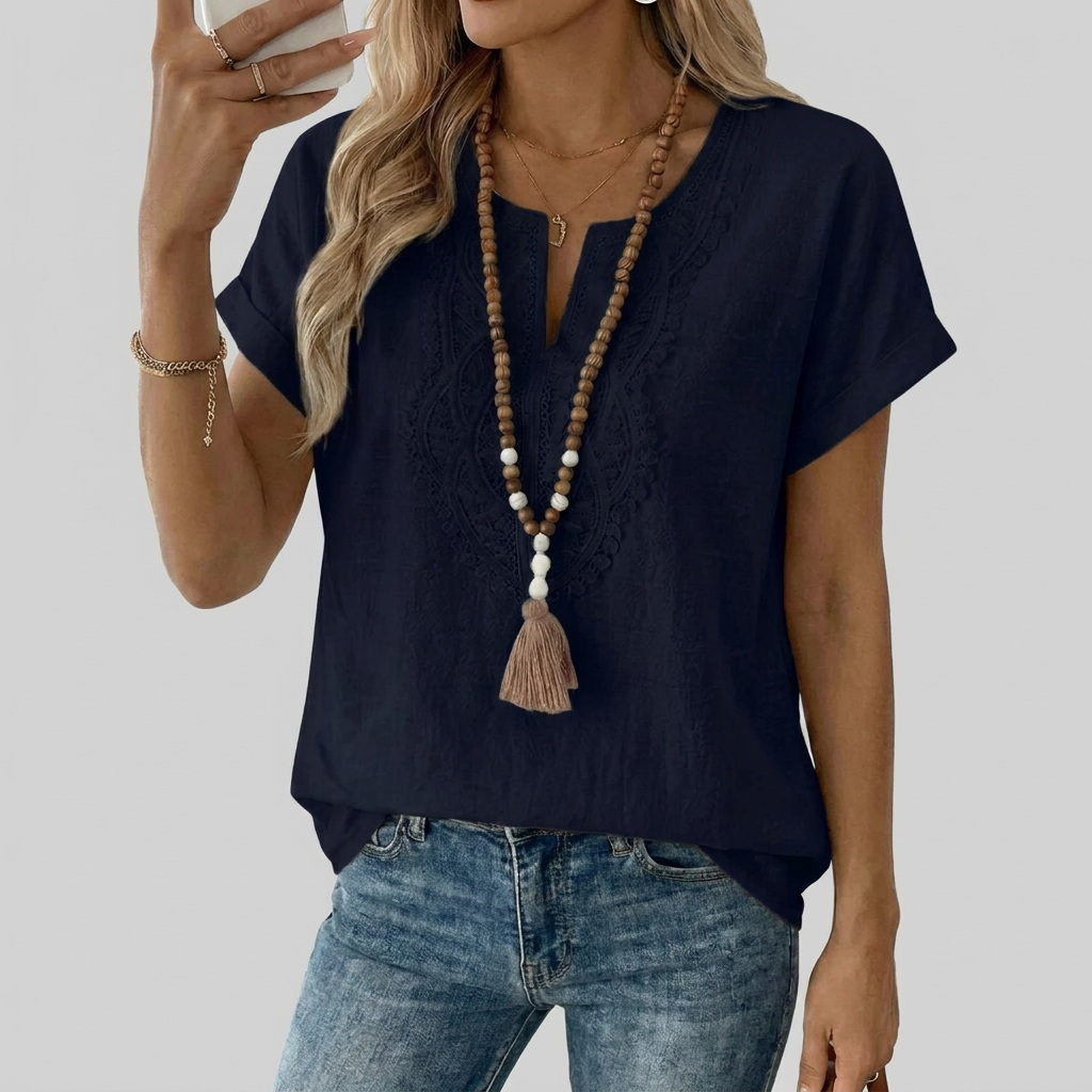 Women's Loose Fit V-Neck Top