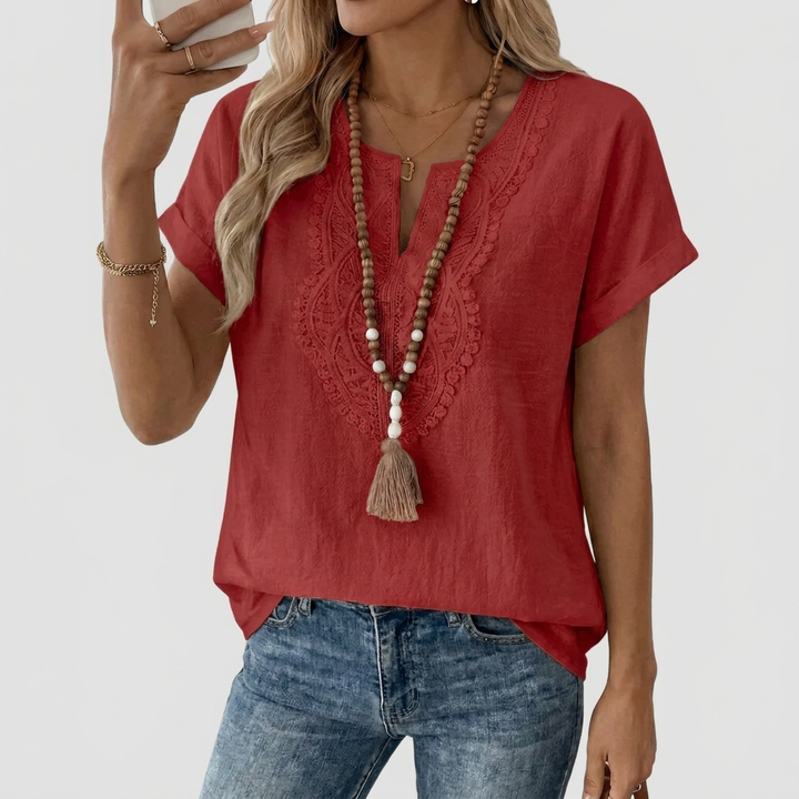 Women's Loose Fit V-Neck Top