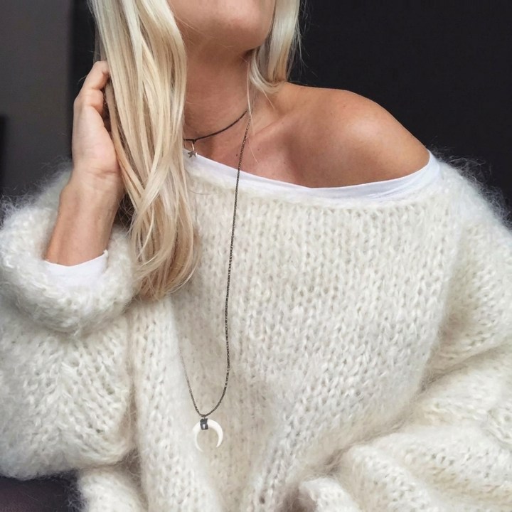 Relaxed-Fit Knit Sweater with Bohemian Embroidery