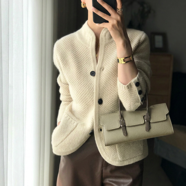 Button-Up Women’s Cardigan – Crew Neck