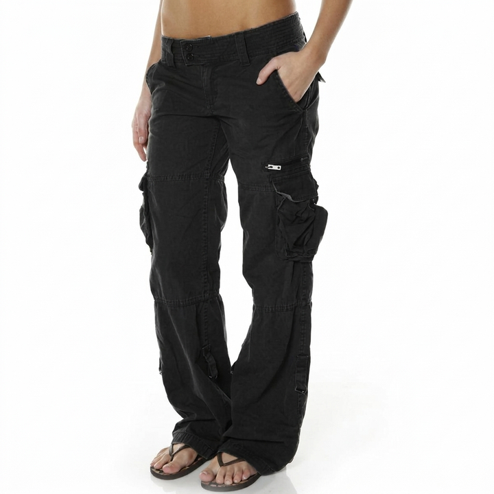 Women’s Black Cargo Trousers – Casual & Comfortable