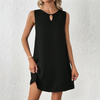 Chic Women’s Dress – A-Line with Keyhole Neck