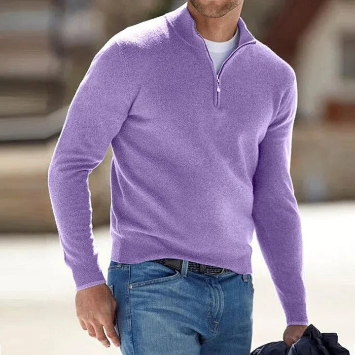 Classic Men’s Zipper Sweater – Effortless Style