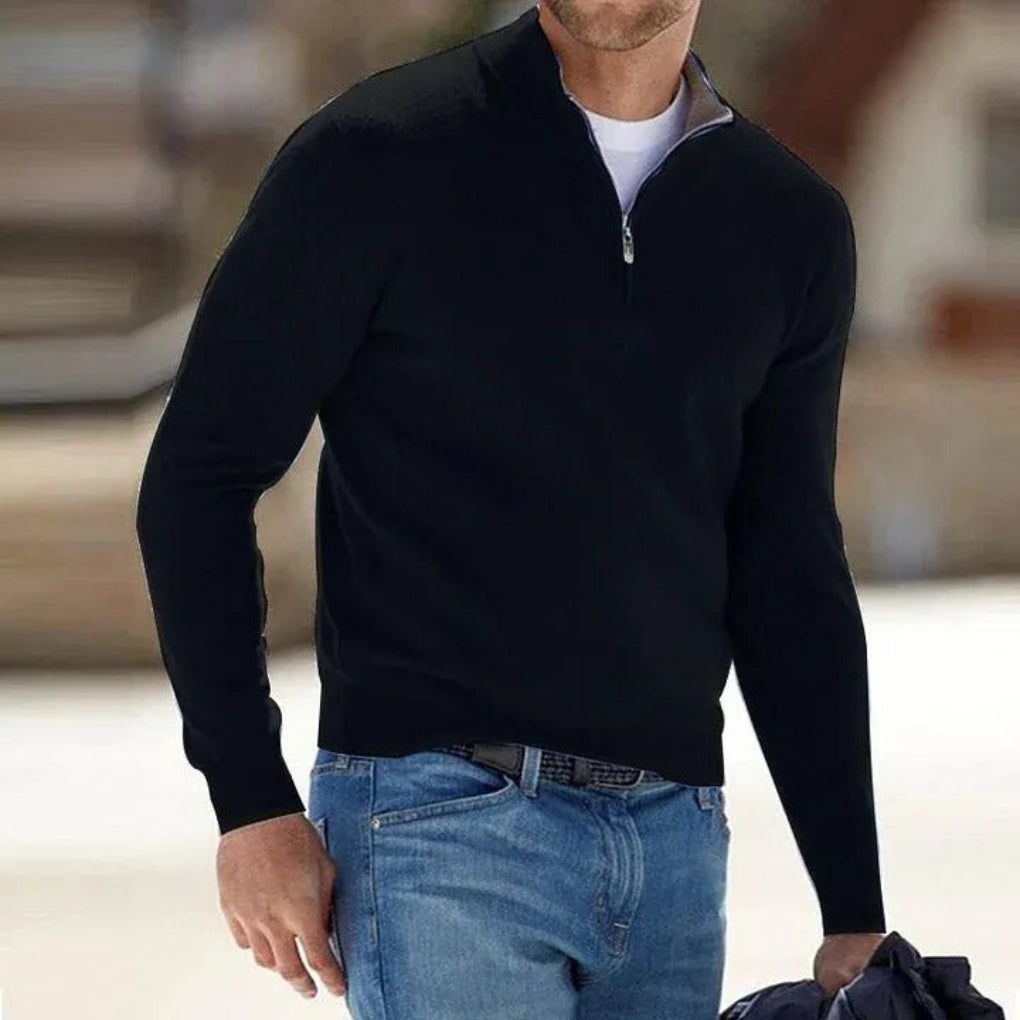 Classic Men’s Zipper Sweater – Effortless Style