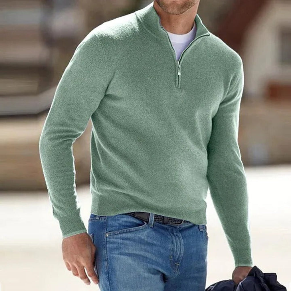 Classic Men’s Zipper Sweater – Effortless Style