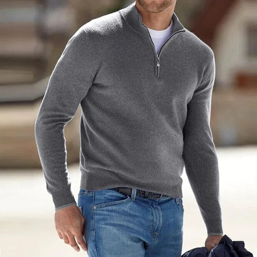 Classic Men’s Zipper Sweater – Effortless Style