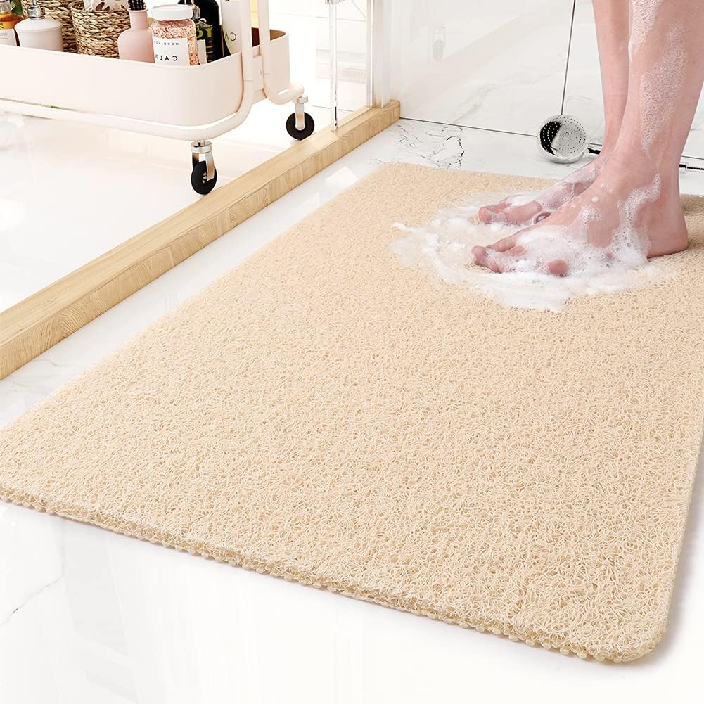 Non-Slip PVC Bath Rug with Soft Foot Massage Surface