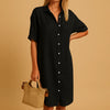 Relaxed Fit Button-Down Shirt Dress