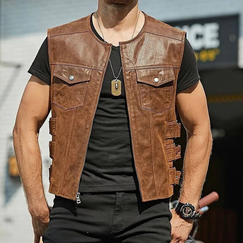 Fashionable Leather Vest for Men