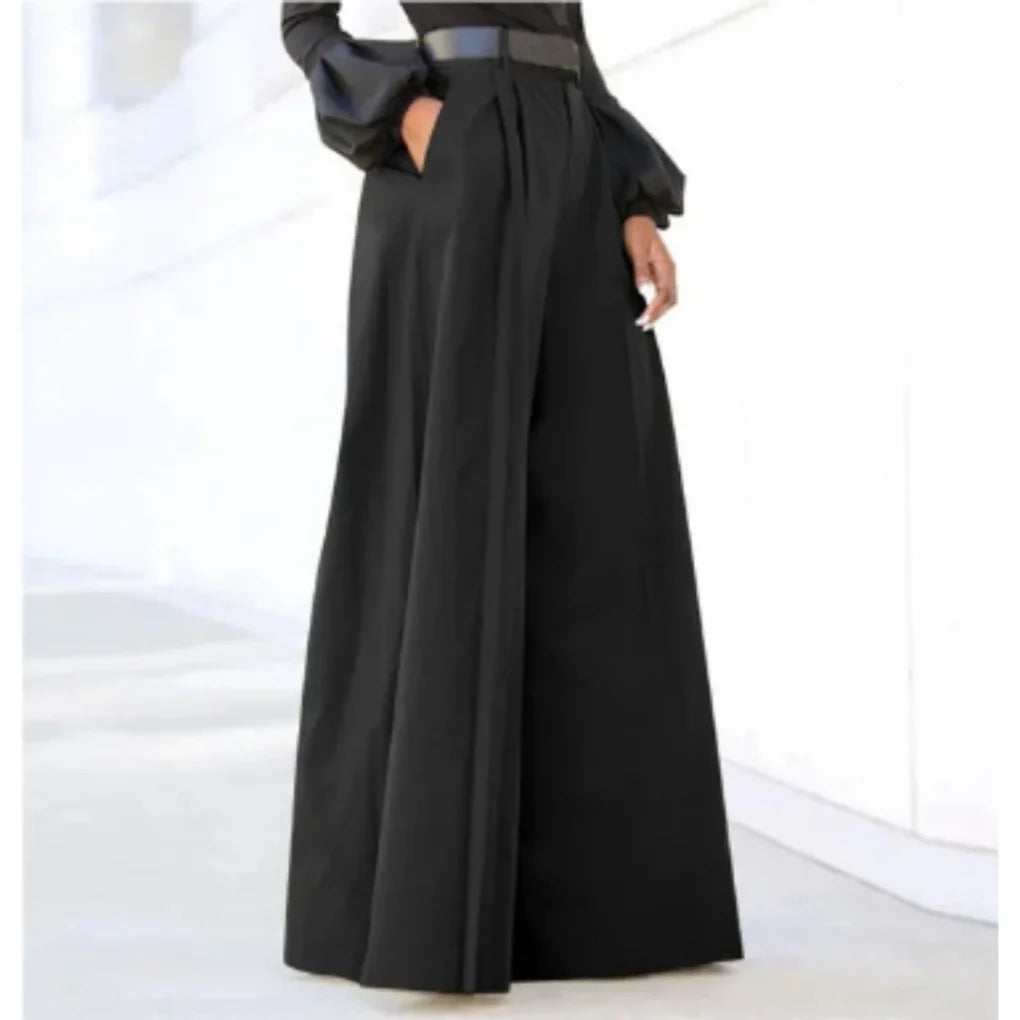 Women’s Wide-Leg Trousers – Solid Color Elegance for Every Occasion