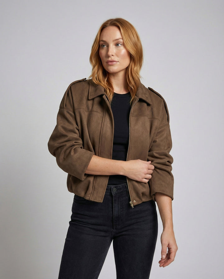 Suede Bomber Jacket