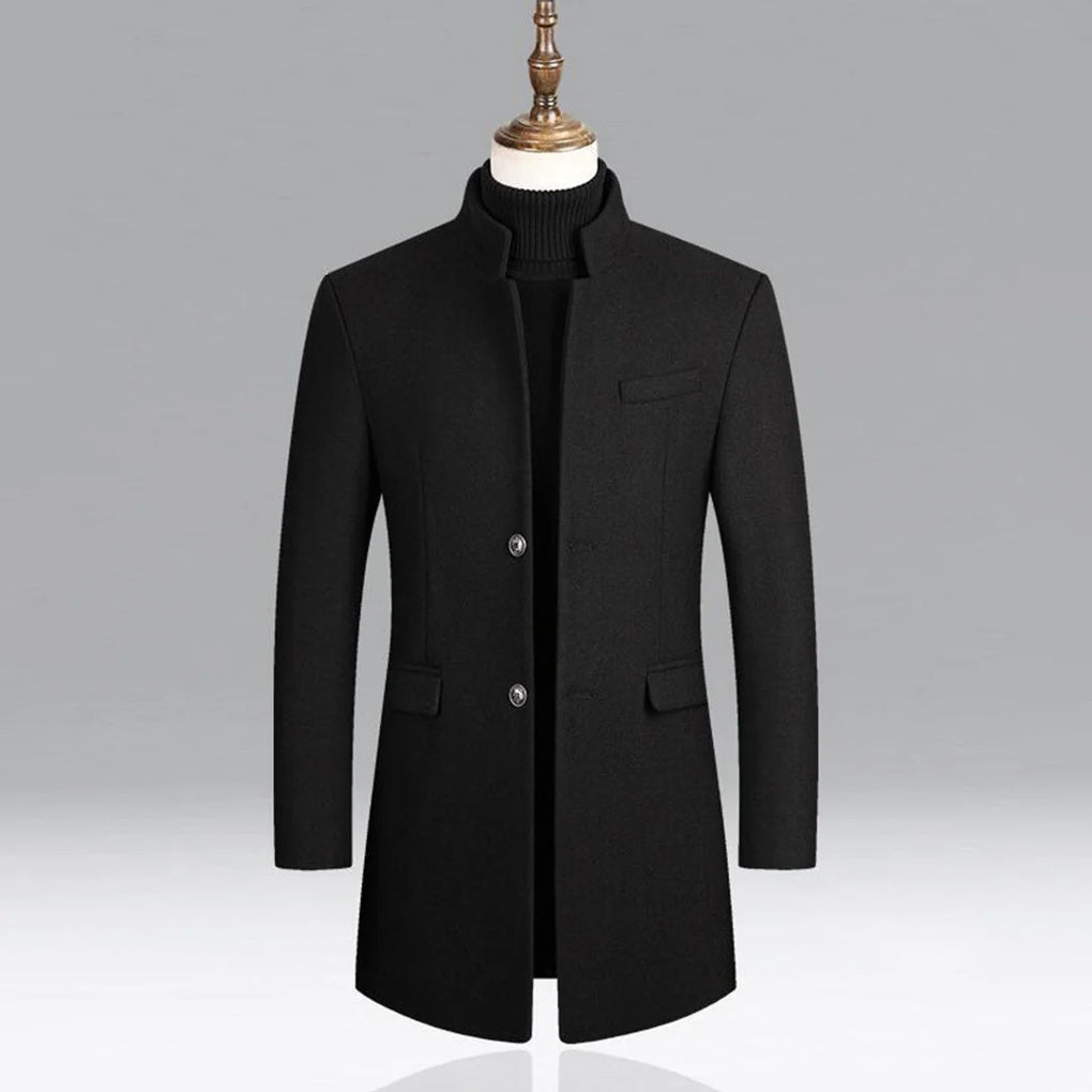 Men’s Elegant Wool-like Classic Coat Timeless Formal Layer