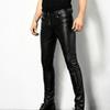 Chic und Stil | Black Faux Leather Pants for Men Trendy Design